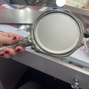 Silver plated mirror antique